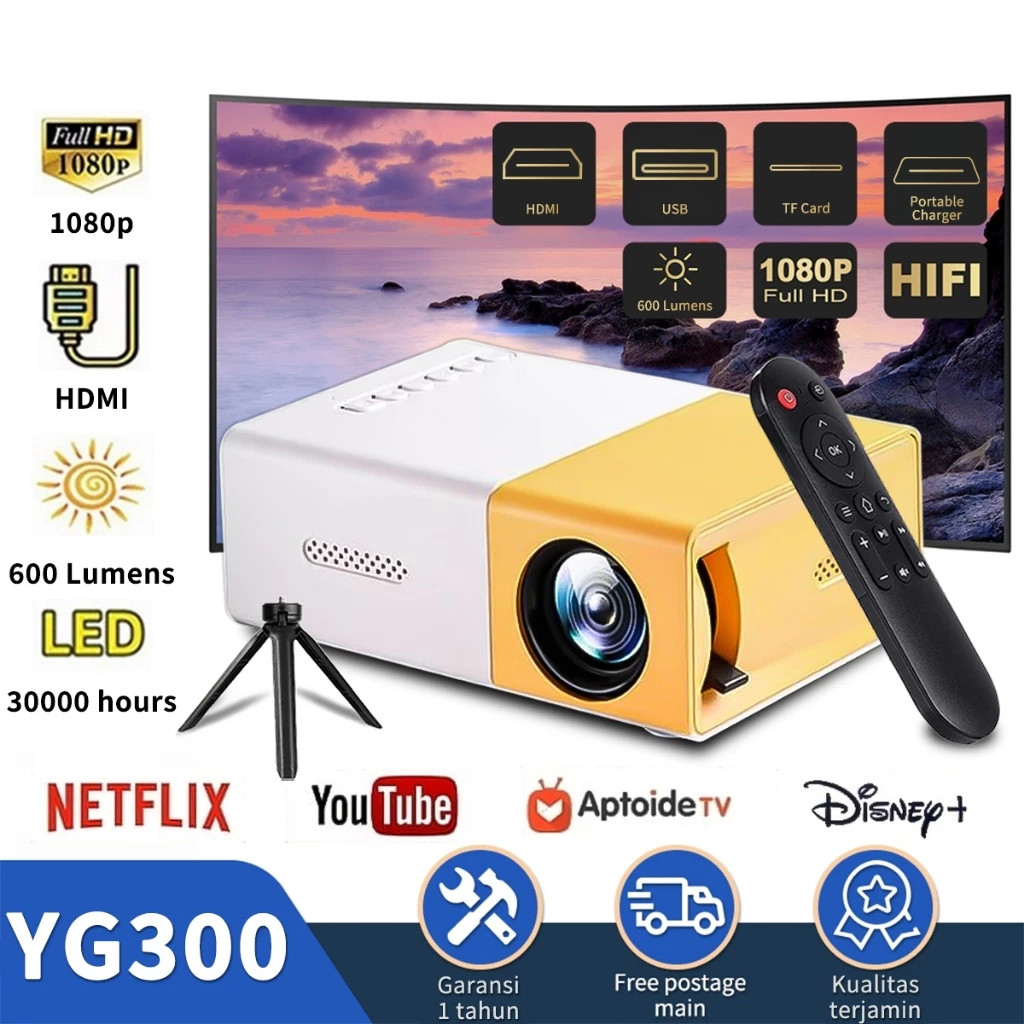 Portable mini YG300 Proyektor HP mini Home Theater Proyektor  LED mini Proyektor