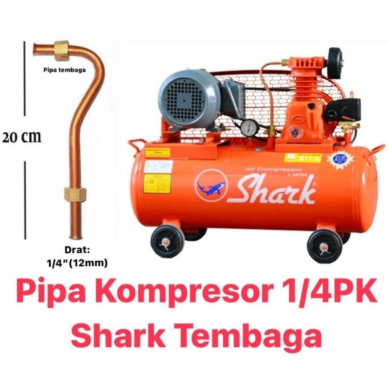 Pipa Kompresor 1/4 PK Discharge Pipe Compresor 1/4PK Shark Pipa Tanda Tanya- Sparepart Kompresor