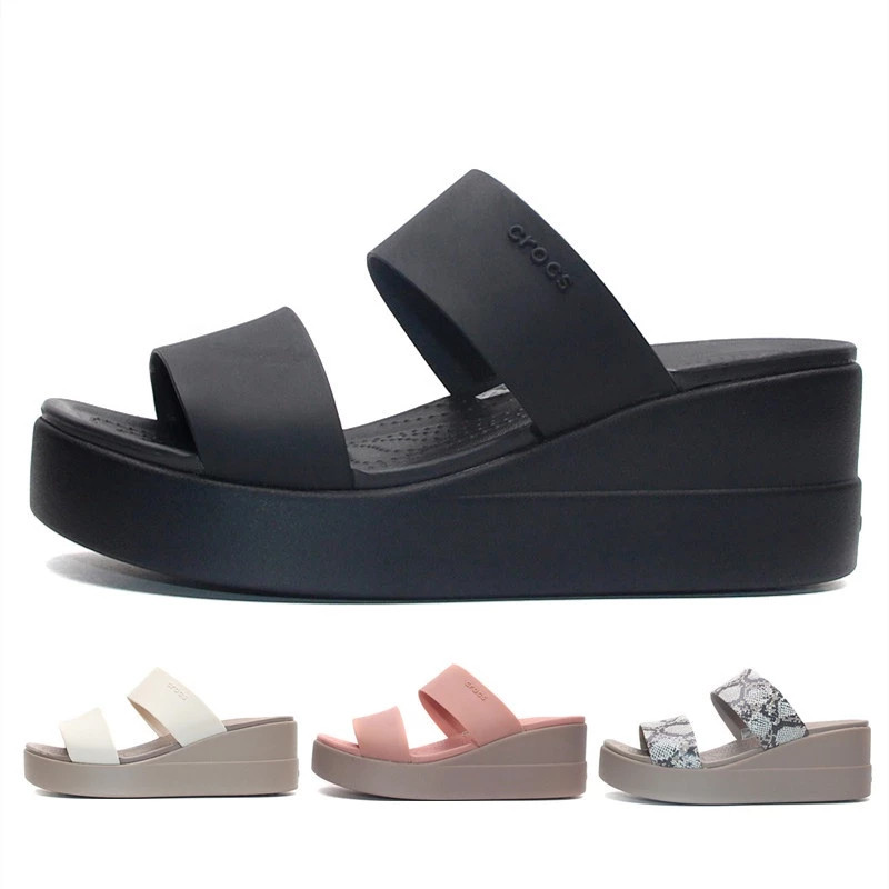 NEW SANDAL CROCS BROOKLYN MID WEDGES WOMEN / BROOKLYN SLIDE WEDGES