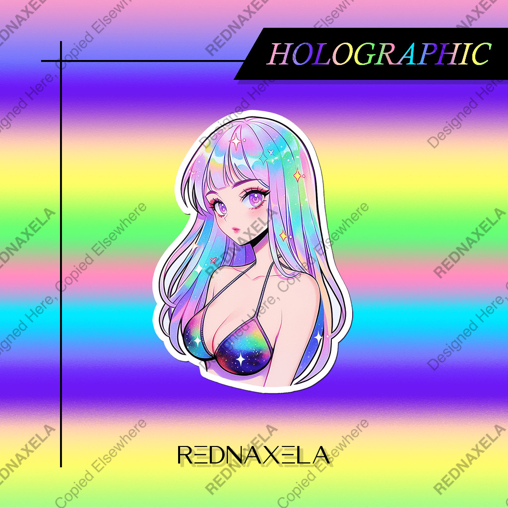 

Stiker Vinyl Hologram Sparkling Girl Holographic Decorative Stickers