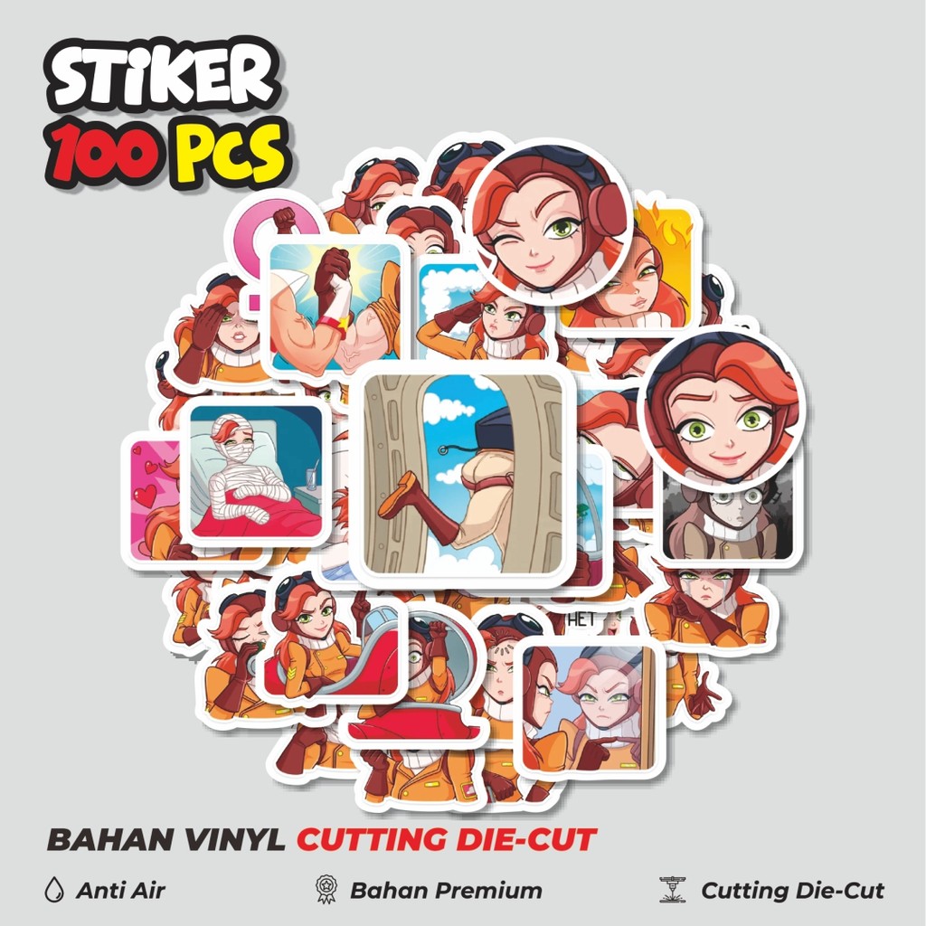 

Terbaru! 50 pcs Stiker Funny Character Emilie The Pilot Dekorasi Lucu Kreatif untuk Notebook, Skateboard, HP