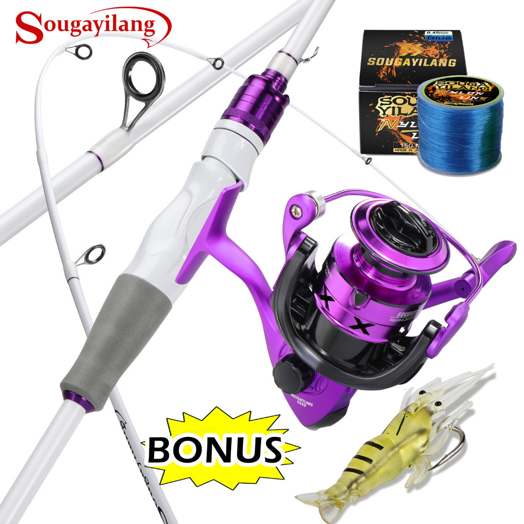 Sougayilang Joran Pancing Set 180cm 5-10LB 1000-7000Joran UL Carbon Pancingan Set Lengkap new