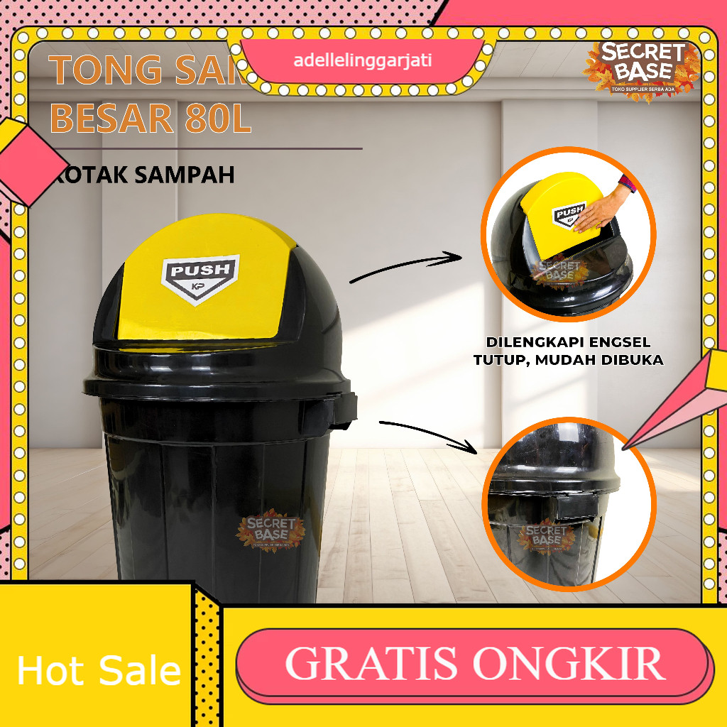 TONG SAMPAH BESAR 80L - Tempat Sampah Besar Luar Rumah / Kotak Sampah / Bak Sampah