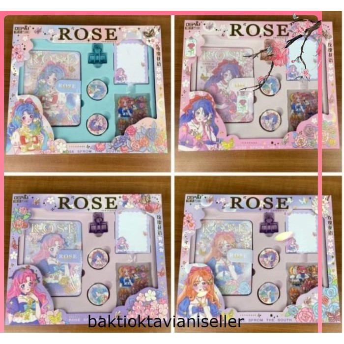 

Buku Set Rose Sfrom The South Buku Diary Set Sticker Solatip Penjepit