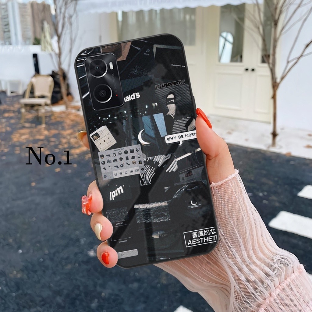 SOFTCASE HARDCASE GLOSSY KILAU OPPO A57 2020 - A77S KUALITAS PREMIUM MOTIF BLACK AESTHETIC