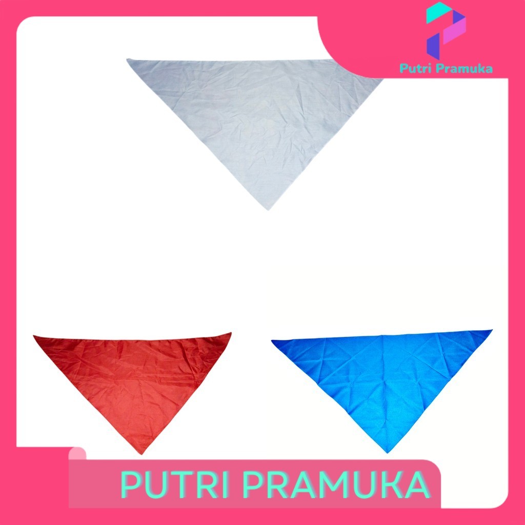 Syal SMP Polos Pmi Pmr Slayer Putih Merah Biru Premium arwana 45x80cm