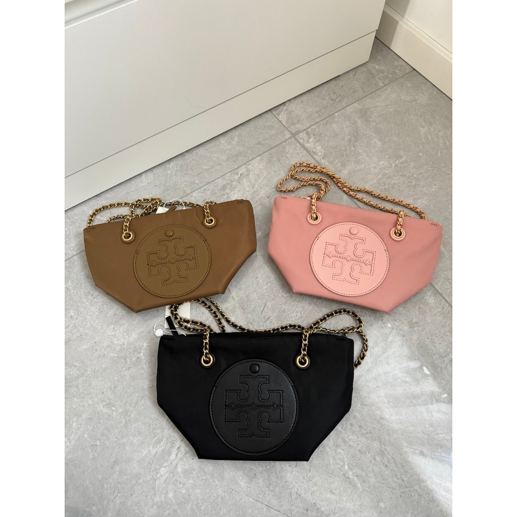 TORY/Tb Ella tas jinjing kecil rantai nilon tas belanja tas wanita kapasitas besar