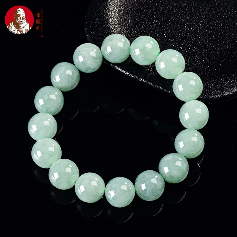 [Dengan sertiflkat  identiflkasi]Myanmar Alami Sebuah batu giok, gelang manik-manik bulat, gelang ma