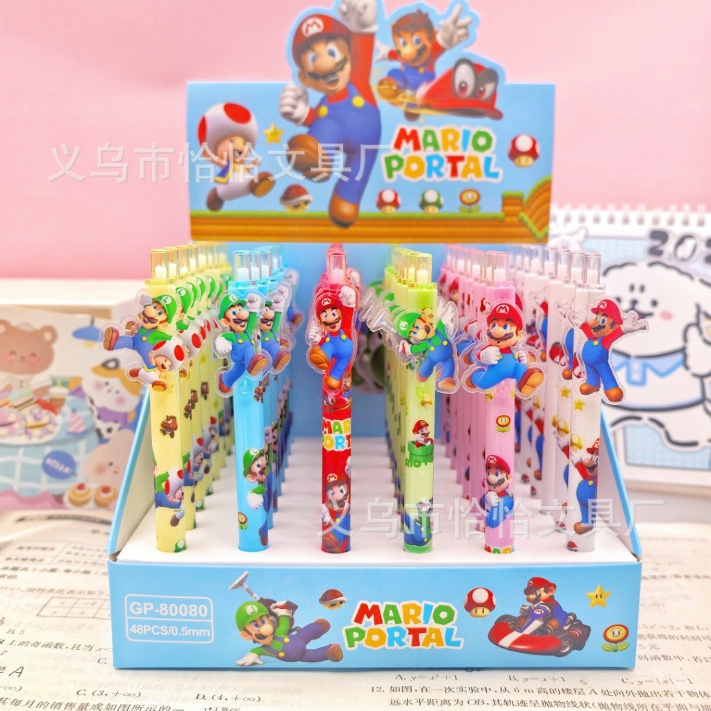 

{Super Mario} Pen Gel Akrilik Lucu Imut Premium Karakter Super Mario No. GP-80080 by Kakabicam