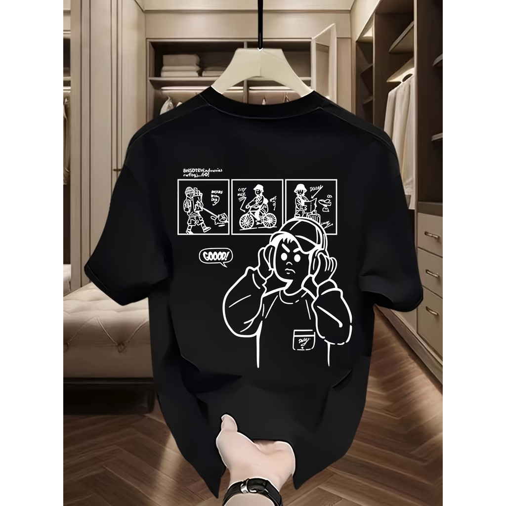 Kaos Pria Katun Tebal - Baju Kaos Distro Lengan Pendek Jumbo