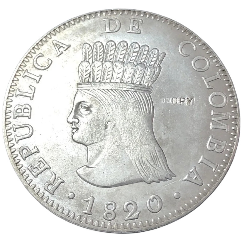 1820 Colombia 8 Reales Silver Plated Copy Coin