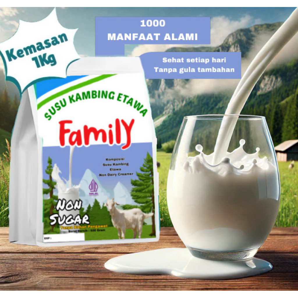 

Family Susu Kambing Etawa Non Sugar 1kg Alufoil