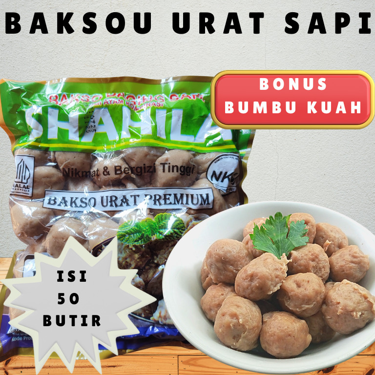 

BAKSO SHAHILA URAT PREMIUM ISI 50 BUTIR DAGING SAPI & AYAM