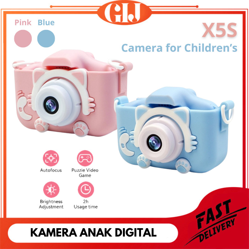 JUKISHOP Kamera Anak Mini Digital Mini Kids Kamera Murah Mainan Digital Dual Kids Camera Kamera Digi