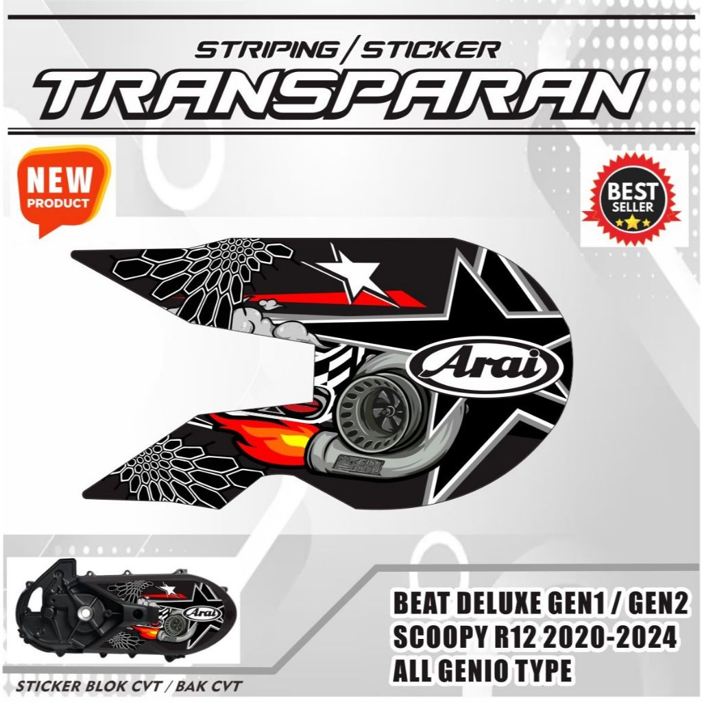 VARIASI MOTOR STIKER BLOK CVT SCOOPY BARU / GENIO / STIKER CVT BEAT DELUXE BARU