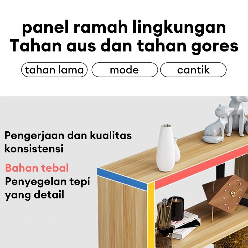 JAMIN MURAH Rak Buku Susun Rak Buku Dinding Rak Sudut Ruang Tamu Mewah Rak Multifungsi Minimalis(BIS