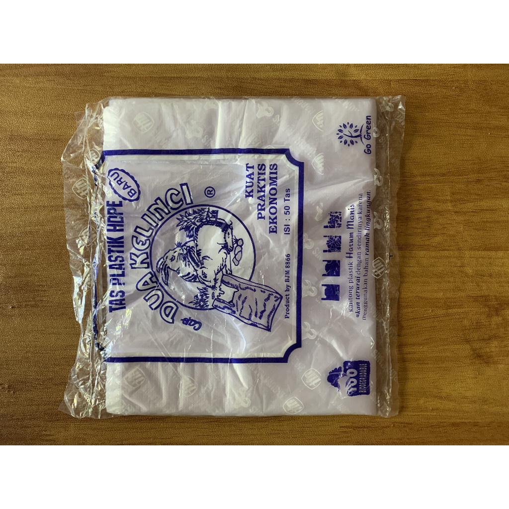 Tas Kantong Plastik HDPE Dua Kelinci/ Kantong Plastik Putih Bening - KDY