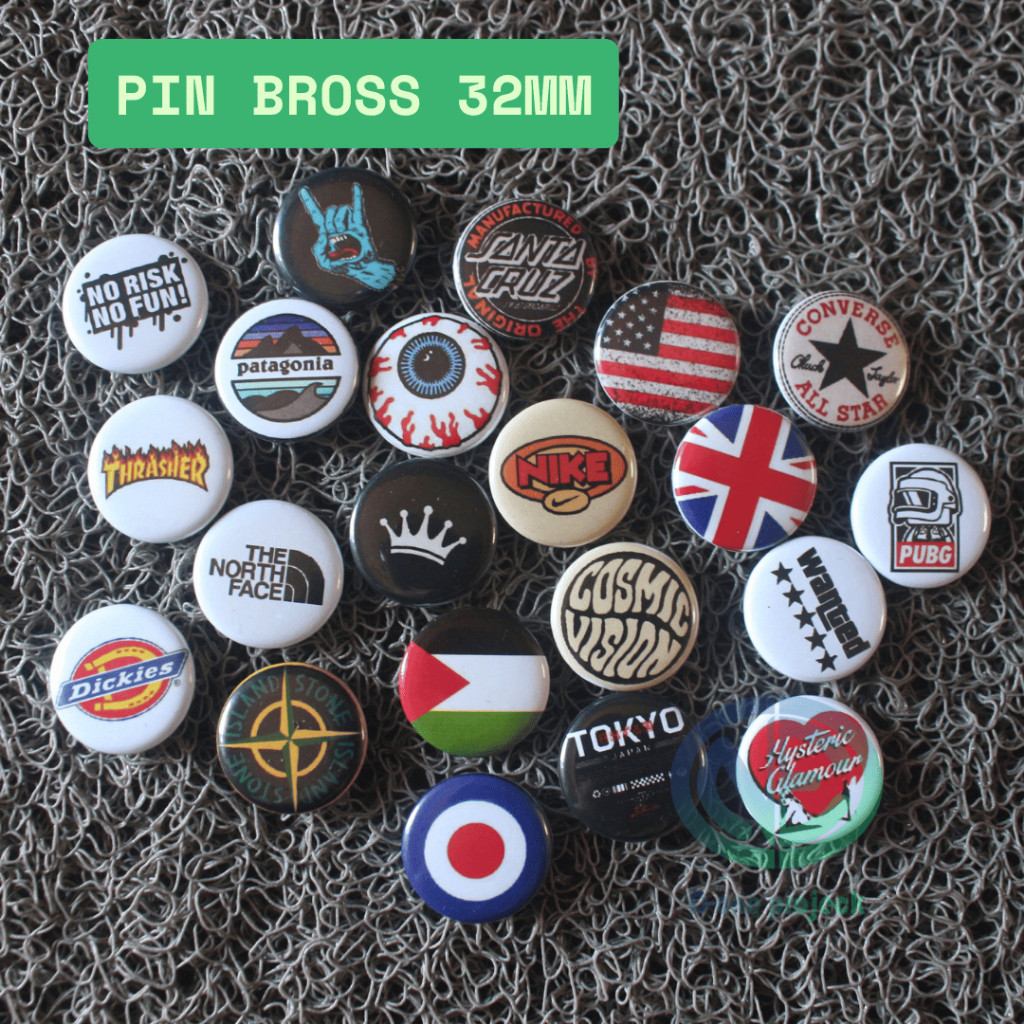 GHASVRILL - Pin Bross 32mm Logo Brand Skate & Streetwear – Bros Aksesoris Fashion Estetik Converse N