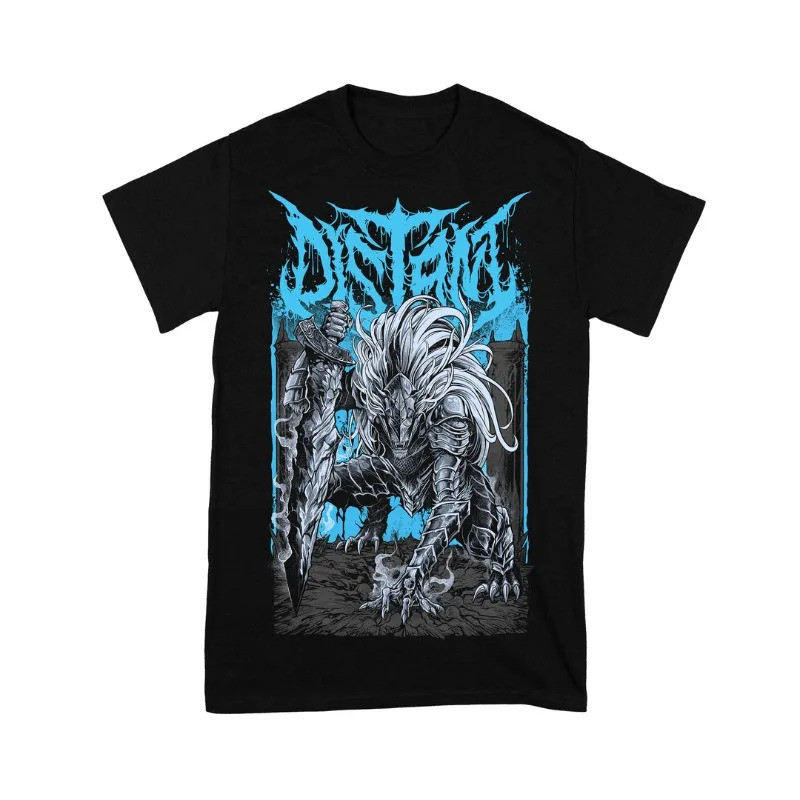 Kaos DISTANT Band Pria Musim Panas Leher Bulat Lengan Pendek Katun Nyaman Longgar Harajuku Pakaian P