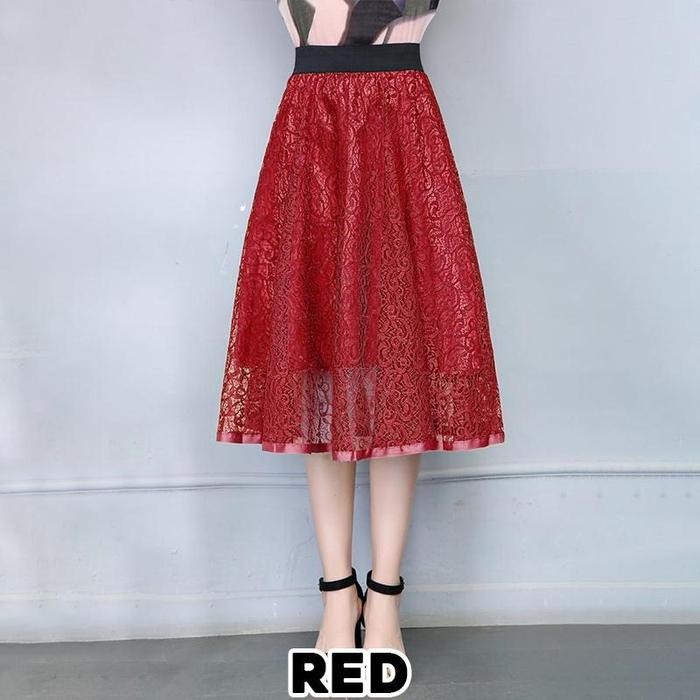 KARAKOREA 1615 Nikita Midi Flare Skirt Rok midi Rok panjang Rok Kerja Rok Wanita Rok Import - 1615/R