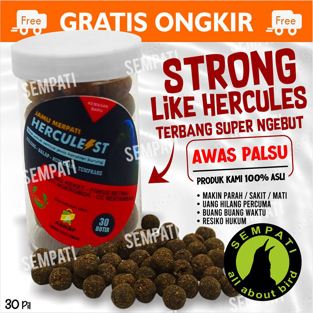 SEMPATI Jamu Hercules Herculest 30 Butir Obat Pil Burung Merpati Balap Vitamin Suplemen Merpati Kolo