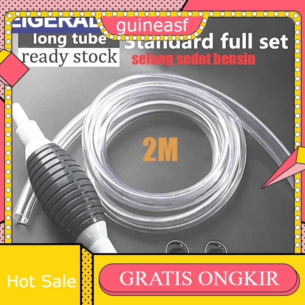 2M Pompa Manual Bahan Bakar Pompa Tangan Selang Penyedot Sedot Pompa Penyedot Mobil Motor Pompa Miny