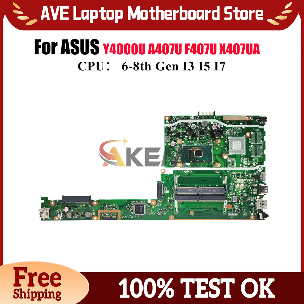 X407UA Laptop Motherboard For ASUS X407UV Y4000U X407UBR X407UF X407UA F407U X407U A407U X407UAR X40
