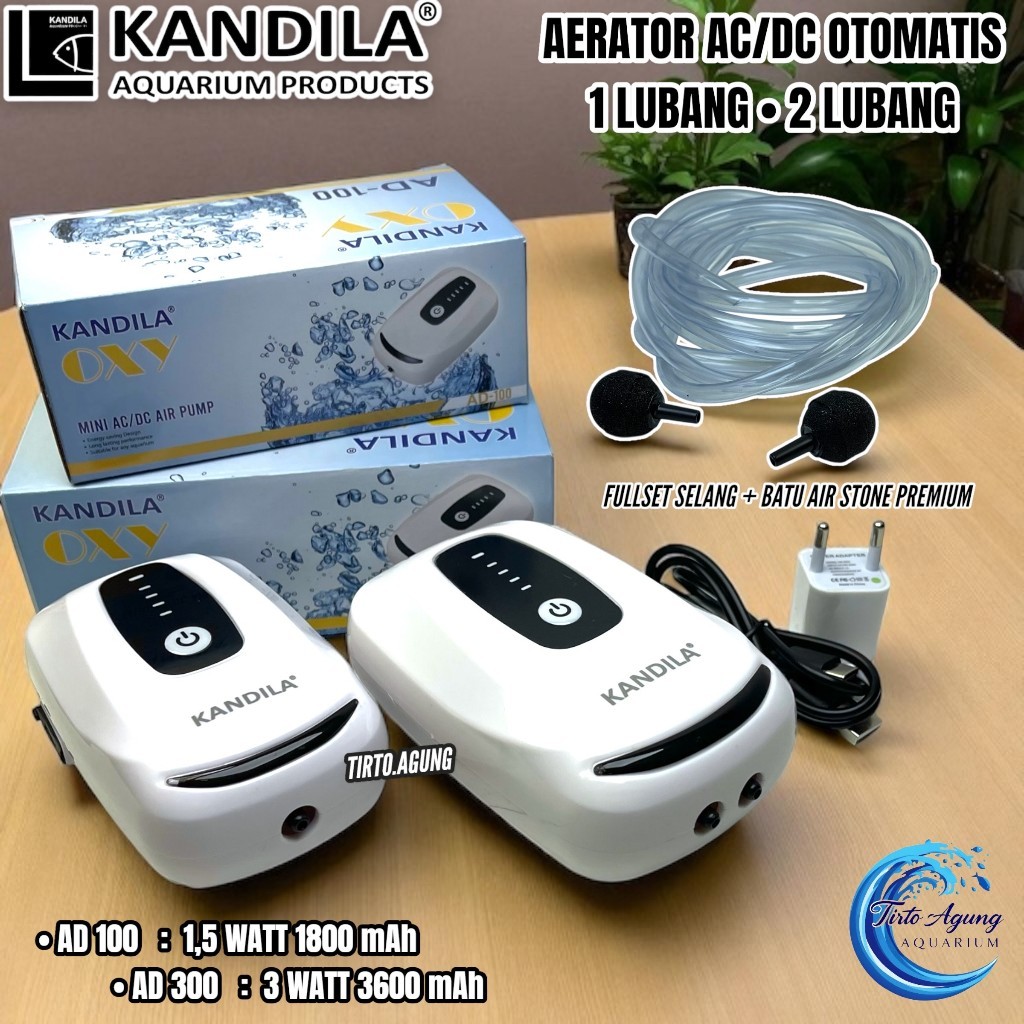 mimilove KANDILA AERATOR ACDC SUPER SILENT AD-300 AD-100 DC OTOMATIS MINI AC/DC AIRPUMP BATERAI