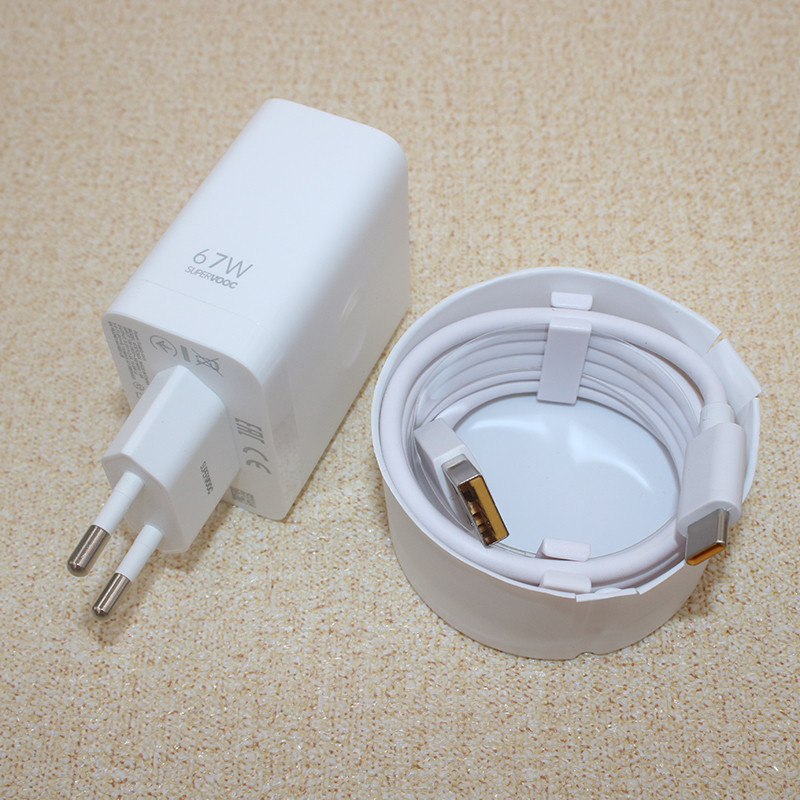 Original Realme 67W arger SuperVOOC Fast arging Adapter Type C Cable For Realme 12 10 11 9 Pro GT 2 