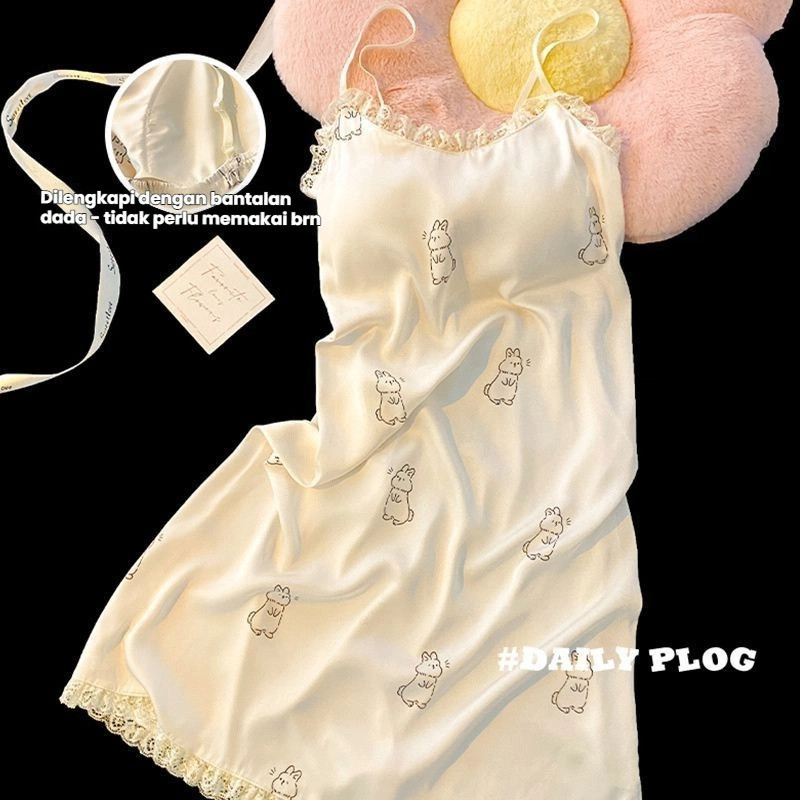 LadyAllure COD Piyama Wanita, Rok Suspender, Gaun Tidur Seksi, Rok Pendek Mewah, Pakaian Rumah