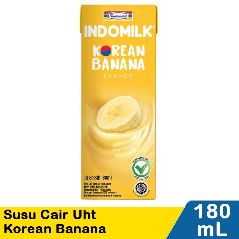 INDOMILK SUSU CAIR UHT KOREAN BANANA 180mL