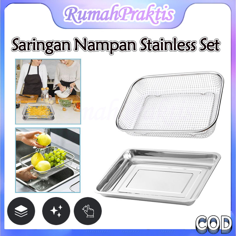 nampan keranjang tirisan minyak stainless/saringan nampan stainless /saringan nampan stainless /