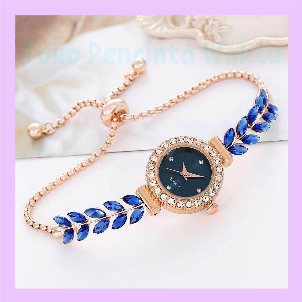 Terlaris (Bisa-COD )Jam Tangan Wanita Rantai Serut Oval Mini & Bunga Terbaru,jam tangan cewek,Jam Ta