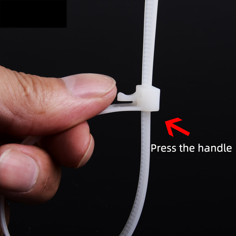 100Pcs Kabel Ties Zip Cable Organizer Reusable Kabel Ties Reusable Tali Pengikat Kabel Bisa