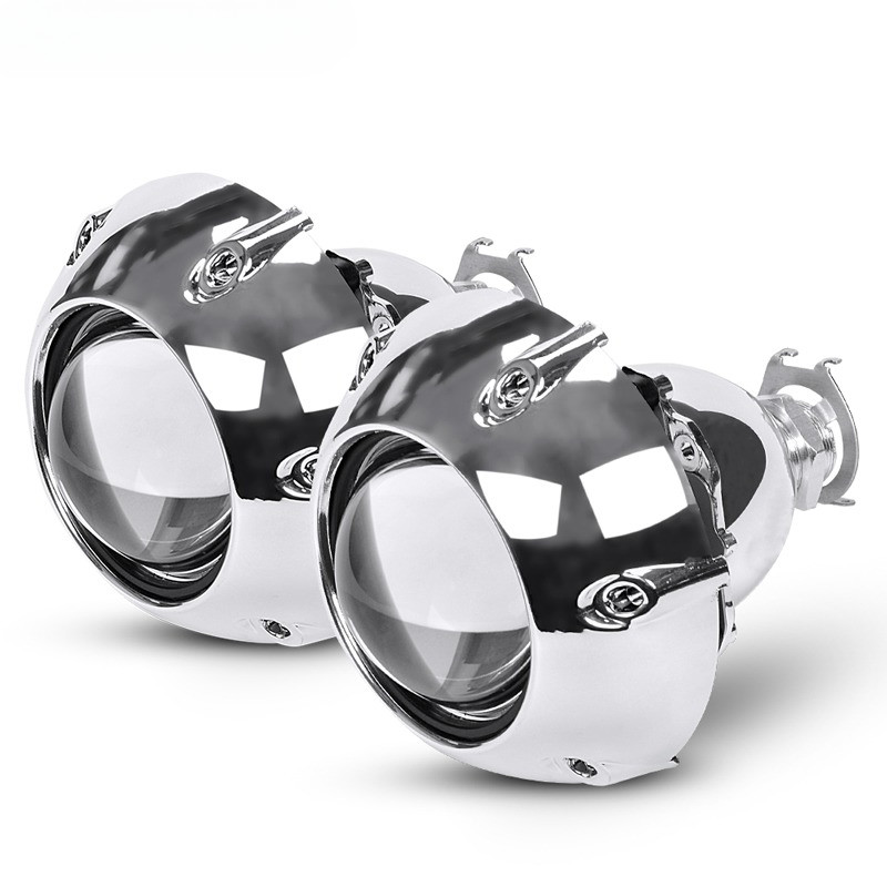 2Pcs 2.5 Inch Universal Bi Xenon HID Projector Lens For GTl Silver Shrouds H4 H7 Motorcycle Car Head