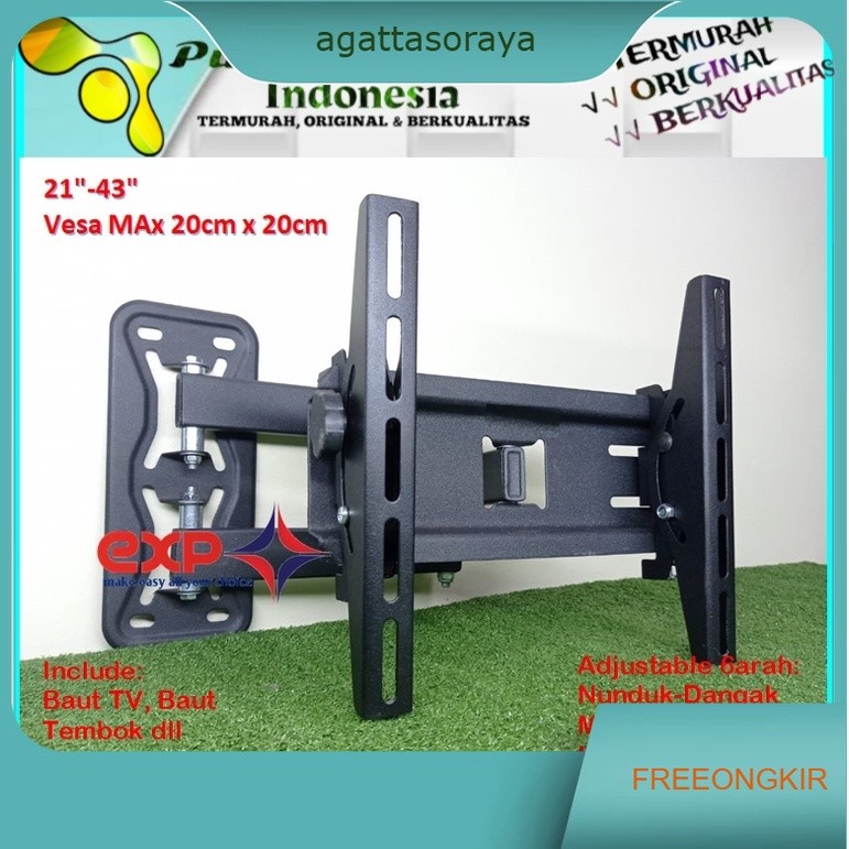 Bracket TV TCL 14 s/d 43 inch 6 ARAH FULL BESI SUPER KOKOH GARANSI 100% ORI