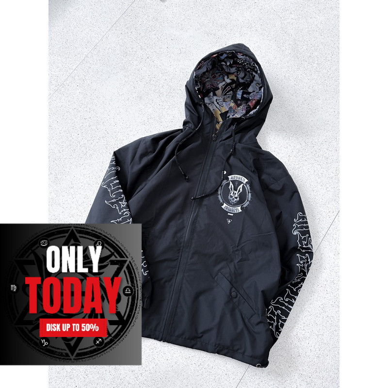 Huskey Clothing - jaket parasut - icon rabbit blk - huskey bali