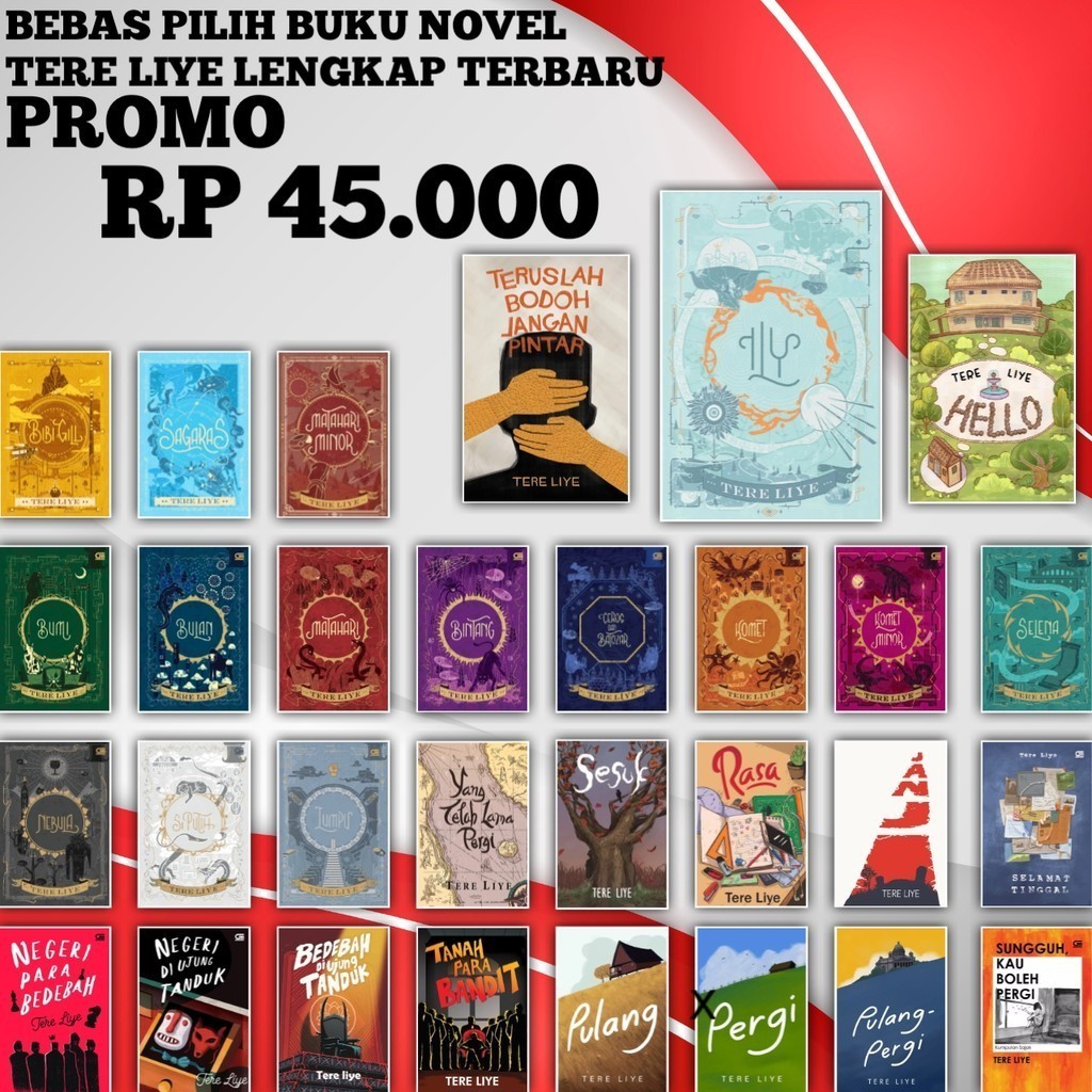 Buku Novel Tere Liye Paket Bumi ILY Aldebaran Tanah Para Bandit Bandit Berkelas Hello Bulan Matahari