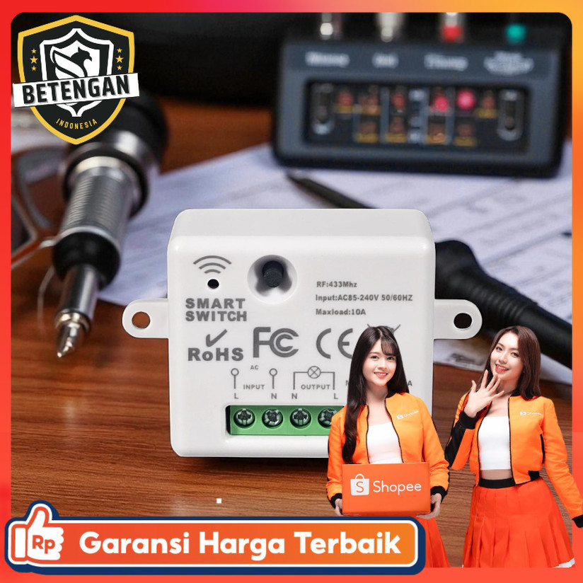 QINICI Receiver Saklar Lampu Wireless 433MHz 10A 240V - QC-44