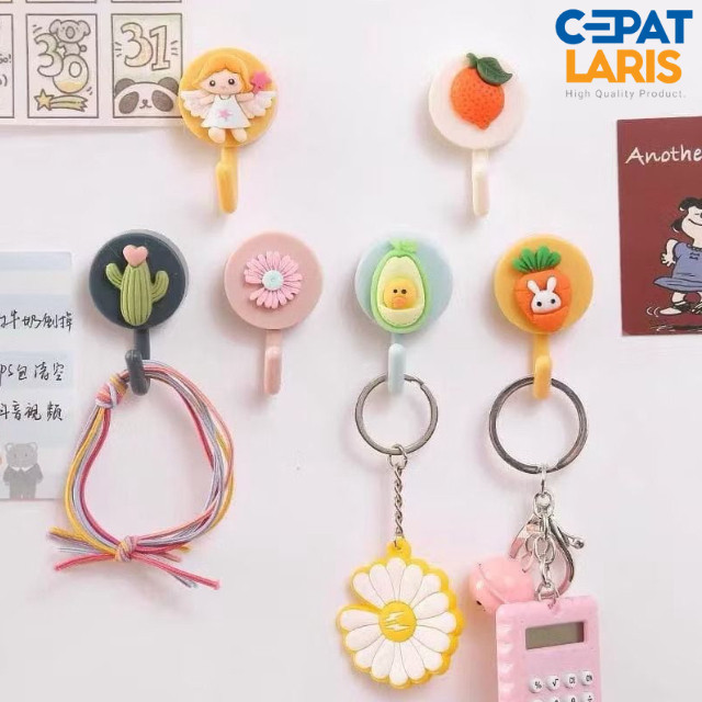 HS Hook Dinding Karakter Gantungan Tempel Lucu Serbaguna Kunci Baju Tas Gantungan Dinding Gantunngan