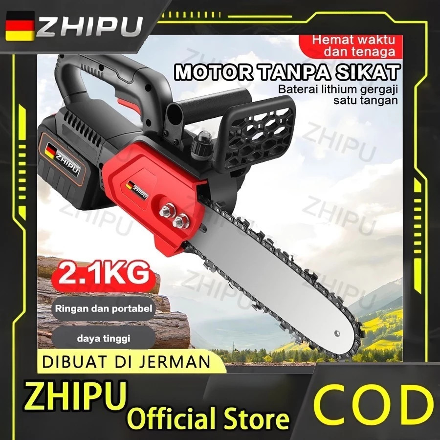 Gergaji Listrik ZHIPU Gergaji Listrik 12 Inch Mini Portable Chainsaw Kualitas Jerman Daya Tinggi Bru