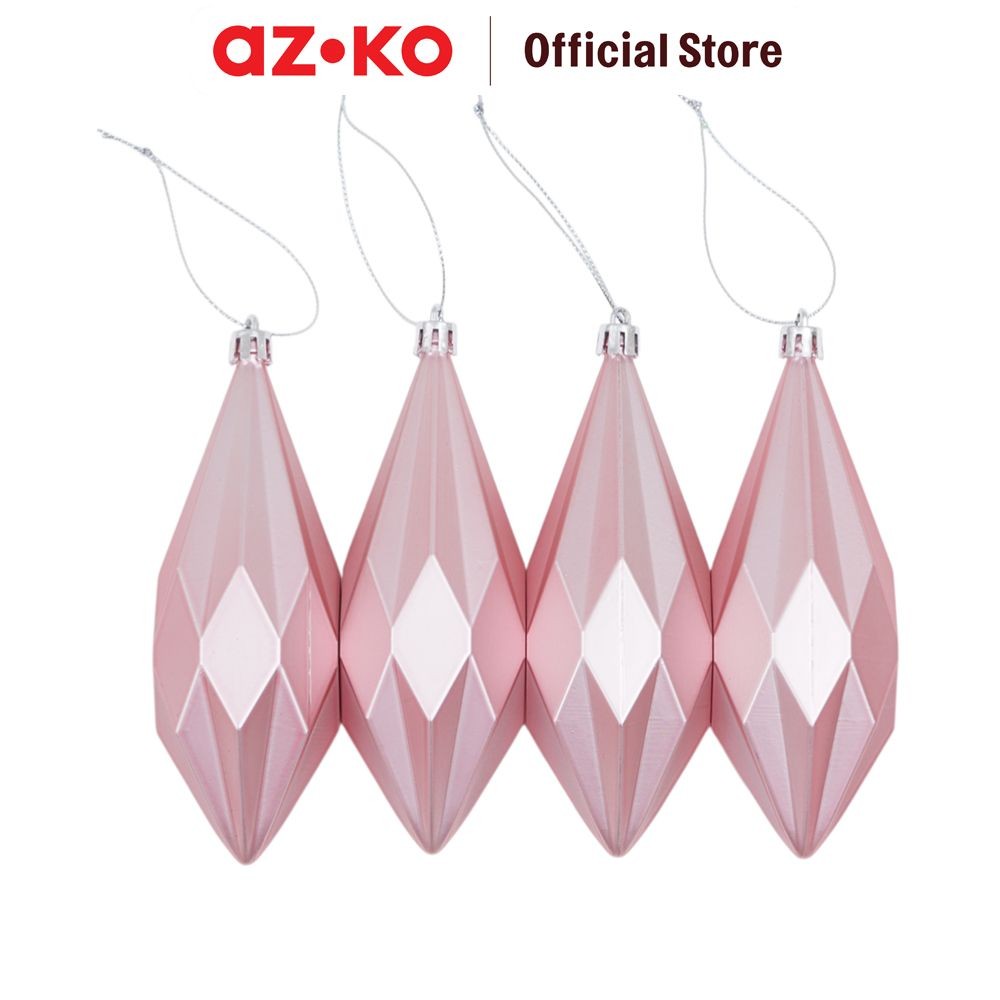 AZKO Noelle 13 cm Set 4 Pcs Hiasan Gantung Natal Christmas Olive - Pink Hiasan Natal Pernak Pernik N
