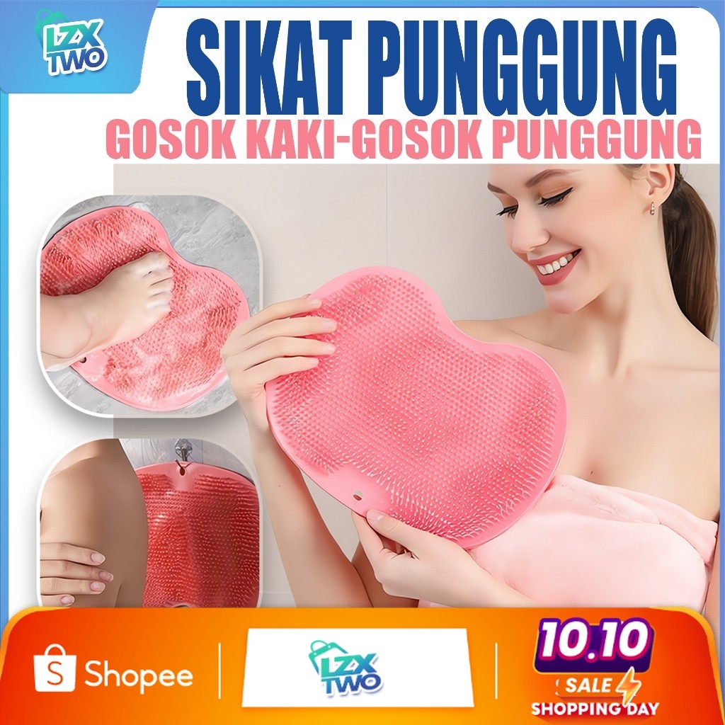 Spons Mandi Silikon Pembersih kulit mati Tempel di dinding Pijat refleksi Alat gosok punggung