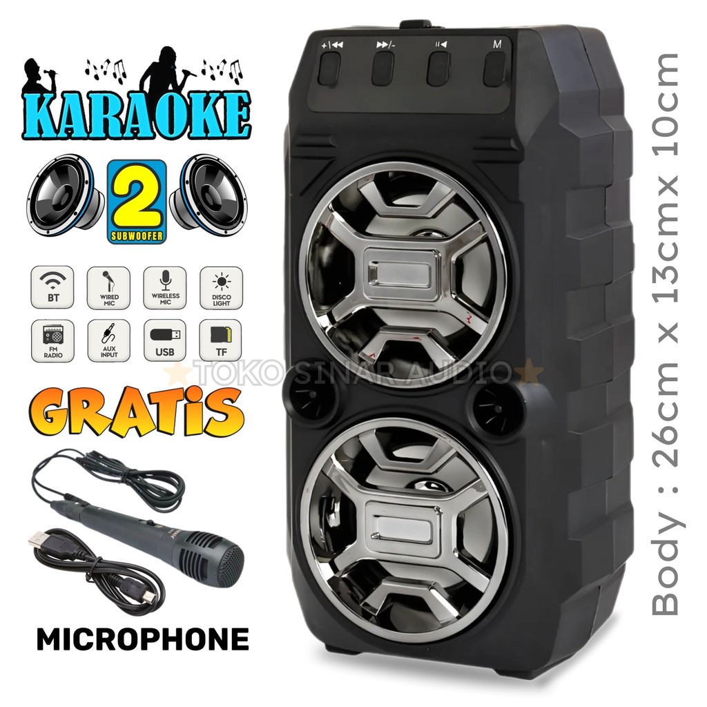 SERBA COD Speaker Bluetooth Full Bass GRATIS MICROPHONE Multimedia Stereo Music Box Salon Bluetooth 