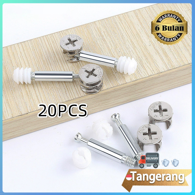 Minifix Baut Knock Down Skrup + Casing / Ambalan Kayu / Sambungan Kayu Socket Furniture