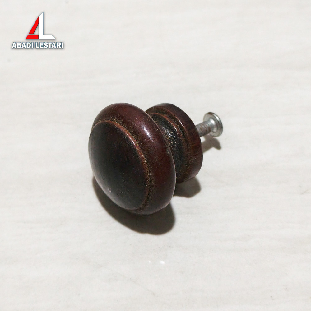 HANDLE TARIKAN LACI LEMARI BULAT / PEGANGAN PINTU BENTUK BULAT MOTIF KAYU / TARIKAN LACI LEMARI KAYU