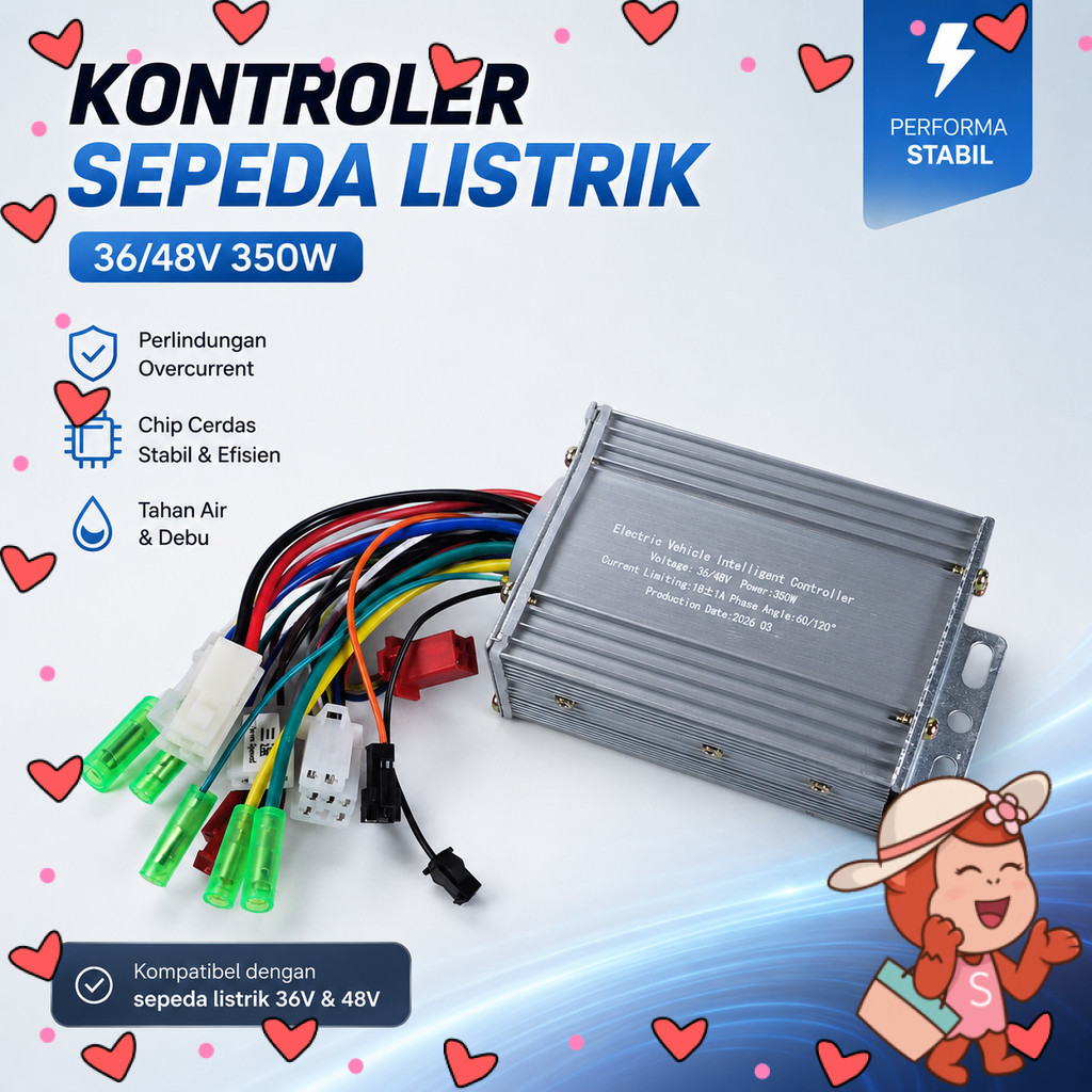 BAFANG Kontroler Sepeda Listrik Motor Controller 6 Tube 36/48V 350W - BF-636