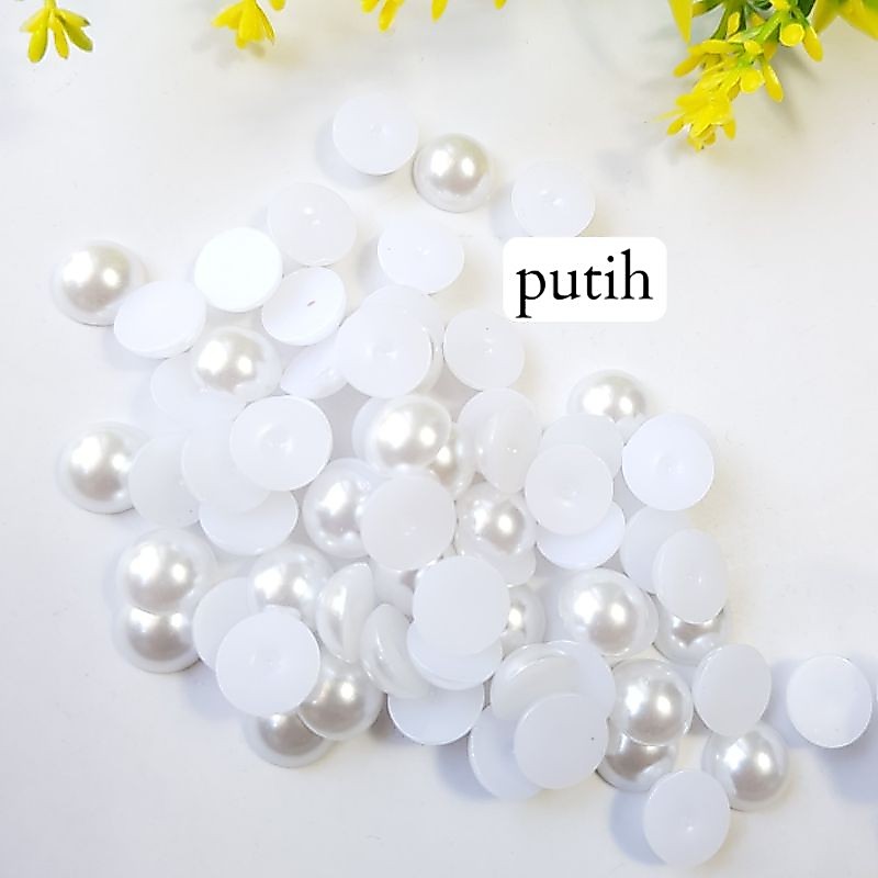 MUTIARA BELAH / MUTBEL / MUTIARA LINGKAR SETENGAH / MUTIARA SEPARUH LINGKARAN WARNA PUTIH TULANG