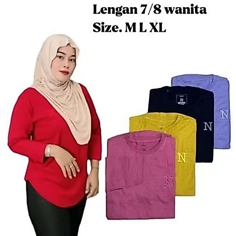 ATASAN WANITA LENGAN 7/8 NEVADA COTTON COMBED 24s