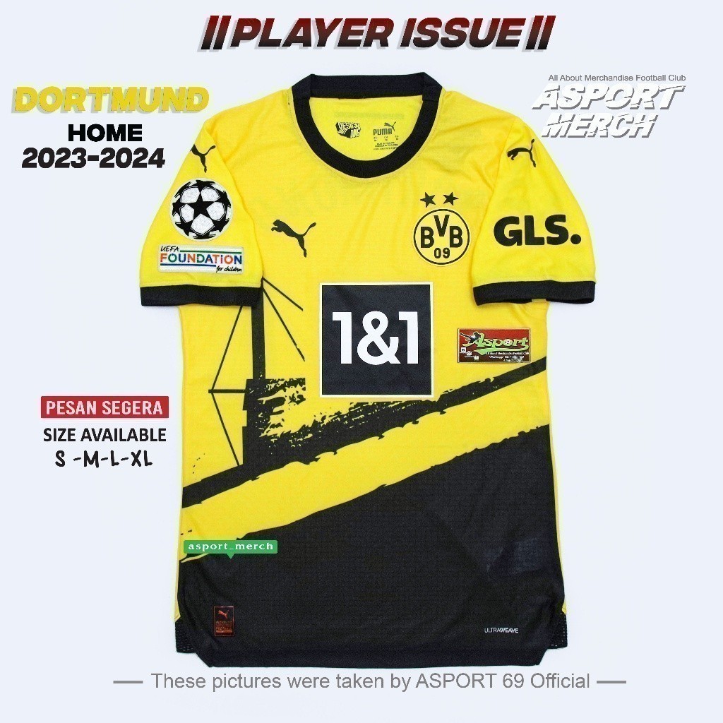 PLAYER ISSUE DORTMUND HOME 23 24 JERSEY BOLA BORUSSIA DORTMUND HOME  2023 2024  PI PREMIUM HIGH QUAL